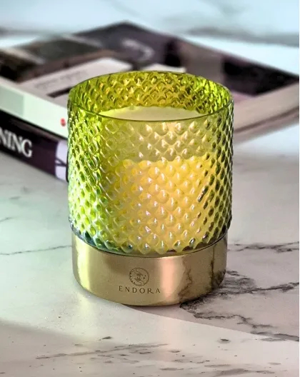 Retro Jar Candle & Wax Tablet Set - Olive