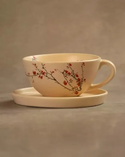 Sakura Tea Cup & Saucer Set - Set of 4