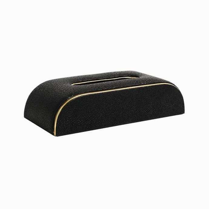 Sleek Slant Leather Napkin Box