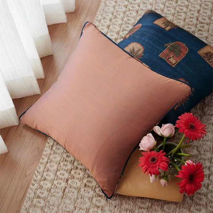 Crimson Solid Silk Cushion