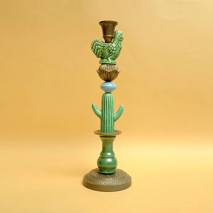 Mexican Porcelain Candle Stand