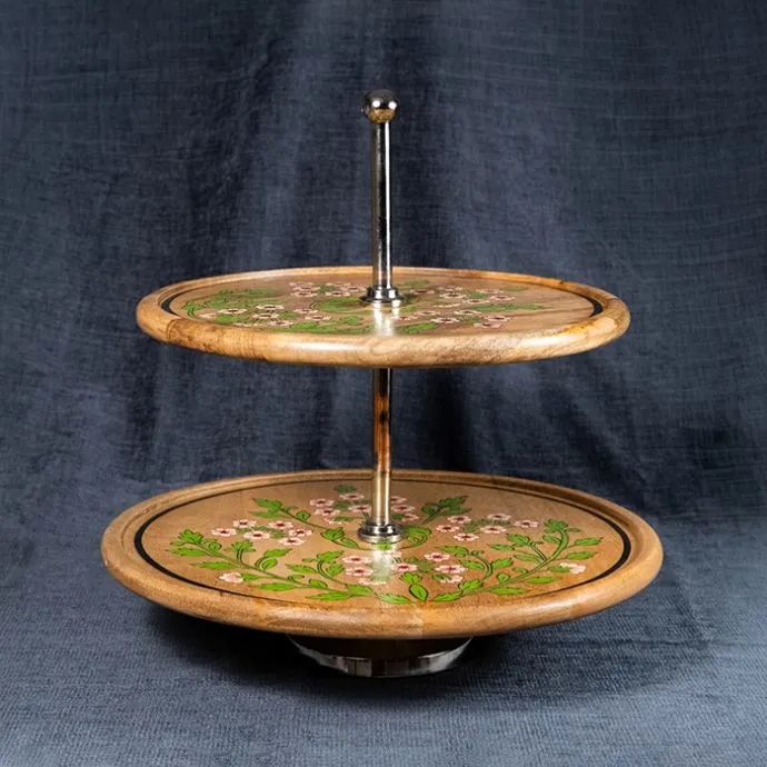 Floral Two Tier Dessert Stand