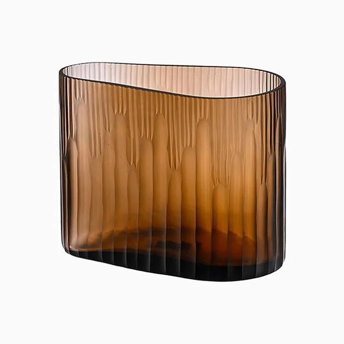 Stripe Cut Glass Vase
