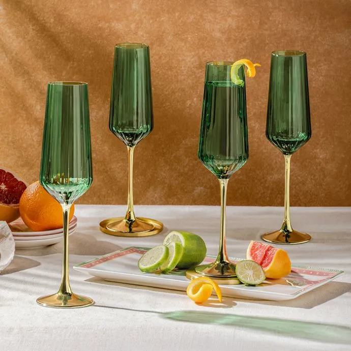 Emerald Champagne Flute - Set Of 4