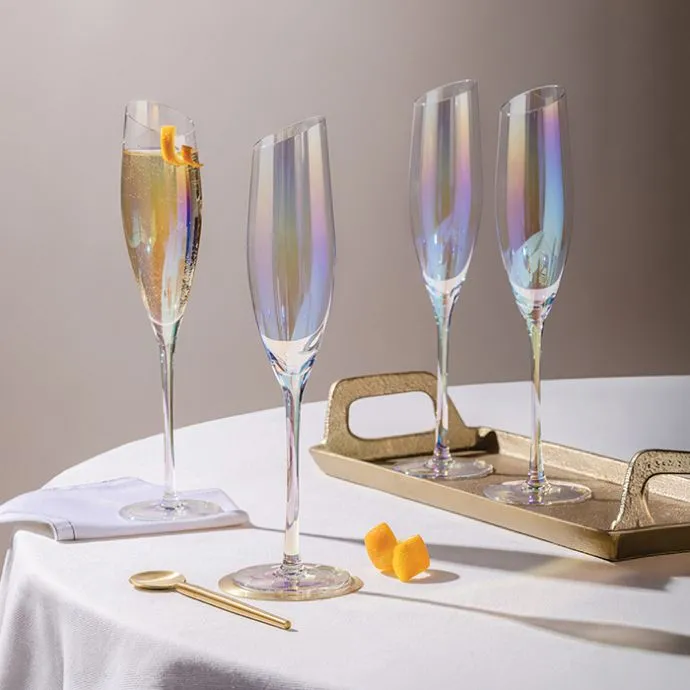Opalescent Champagne Flutes - Set Of 4