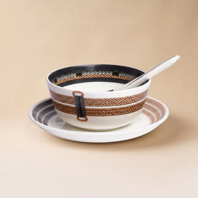 Cordage Soup Bowl With Spoon & Plate