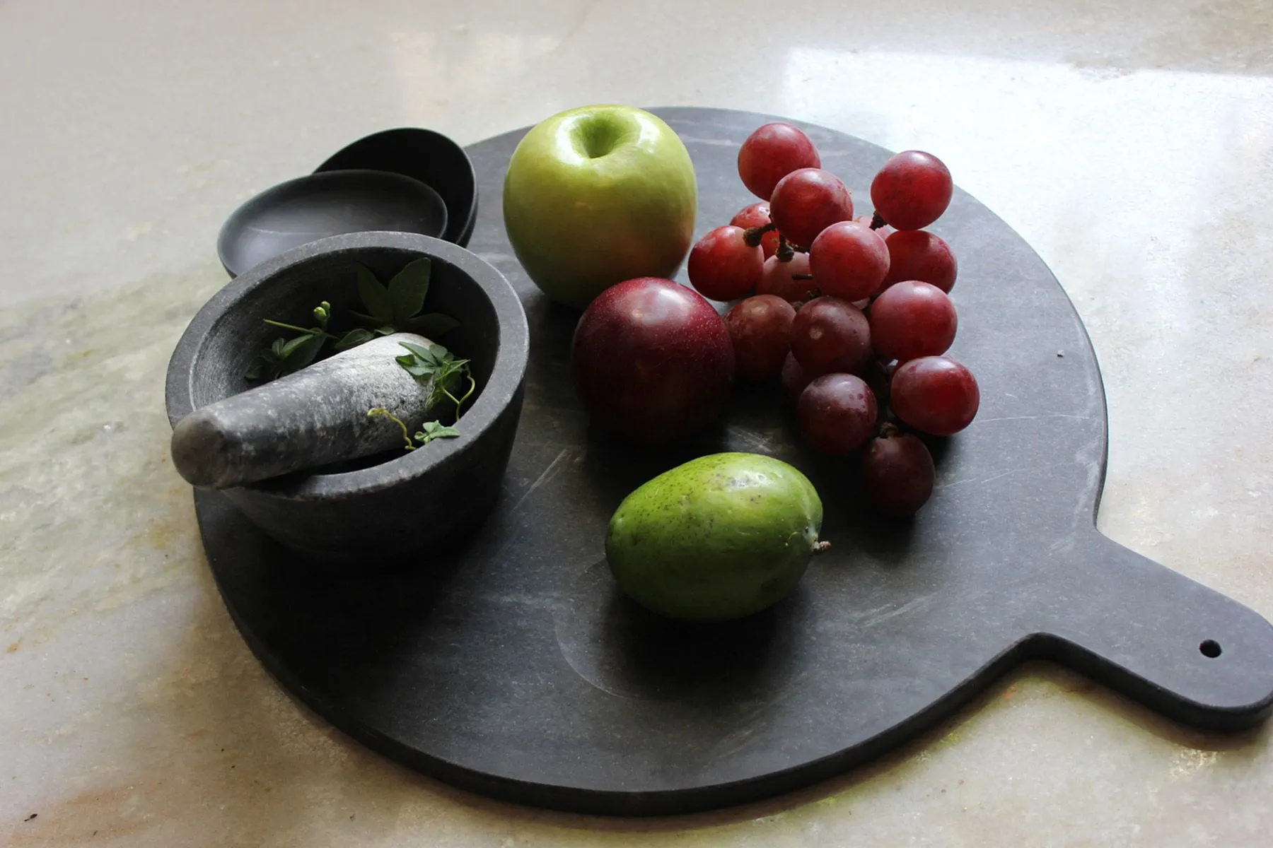 Black Marble Round Platter by Rare | The House of Things