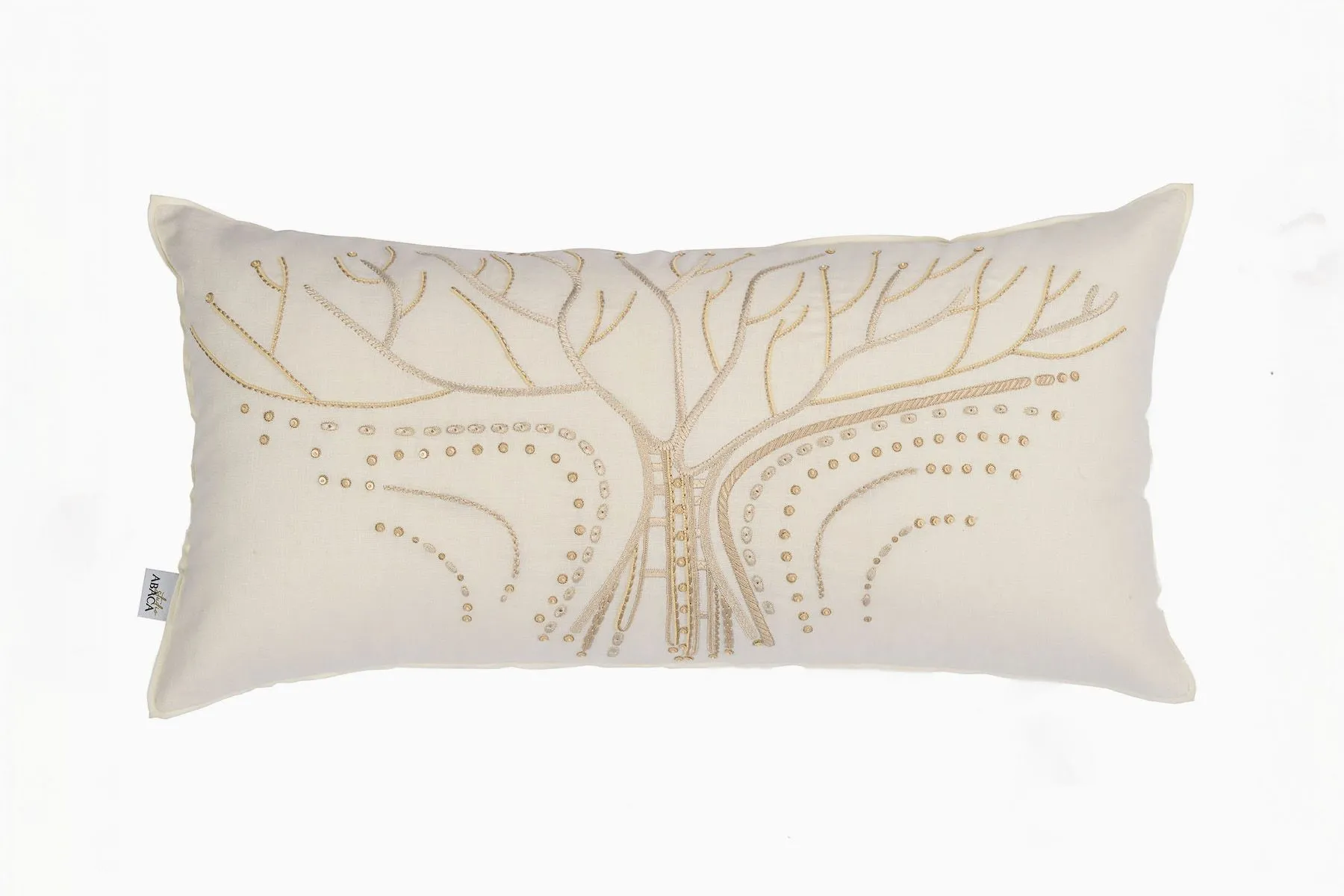 Boab White Embroidered Lumbar Cover 
|Studio ABACA | The House Of Things