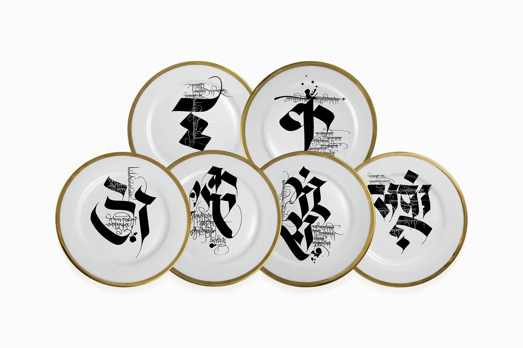 Devanagiri Side Plates - Set of 6 | Nishita | The House Of Things