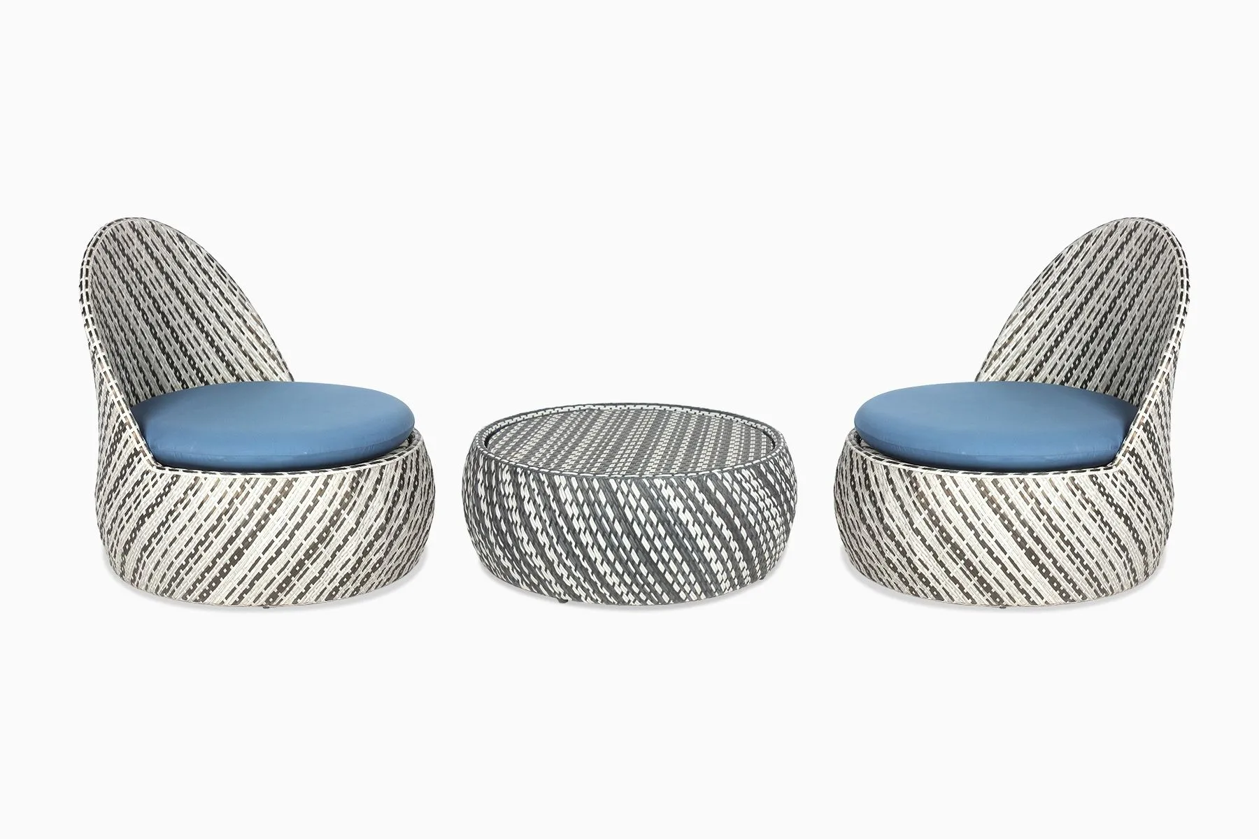 Yuki Patio Coffee Table & Lounge Chairs  | The House Of Things