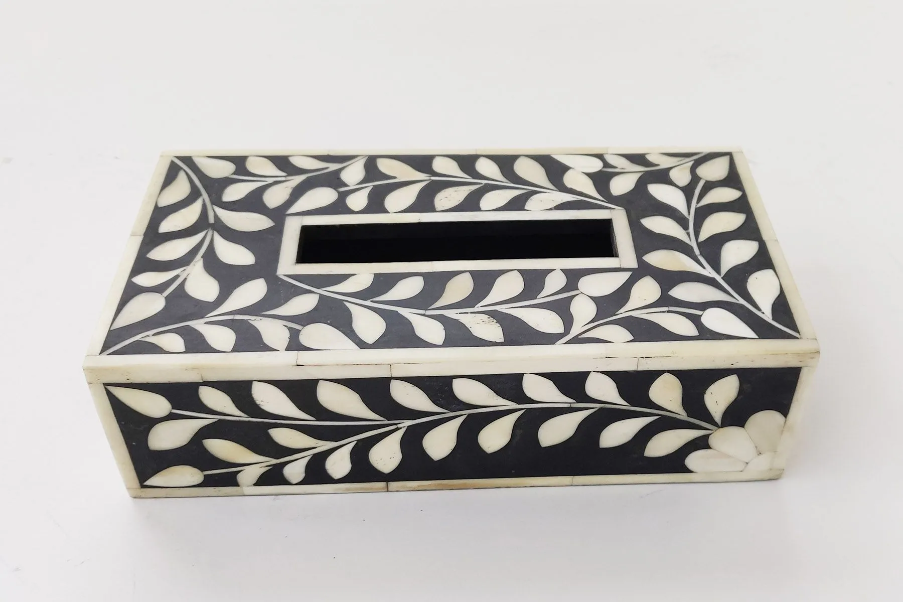 Black and White Inlay Tissue Box| Rare | The House of Things