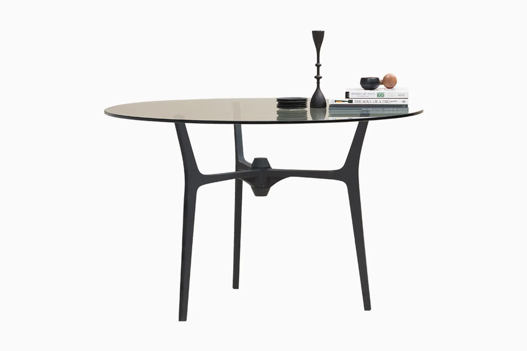 Luxury Dining Table Online | Makoda Dining Table Round 3 Legs w/o Glass - AKFD Storey