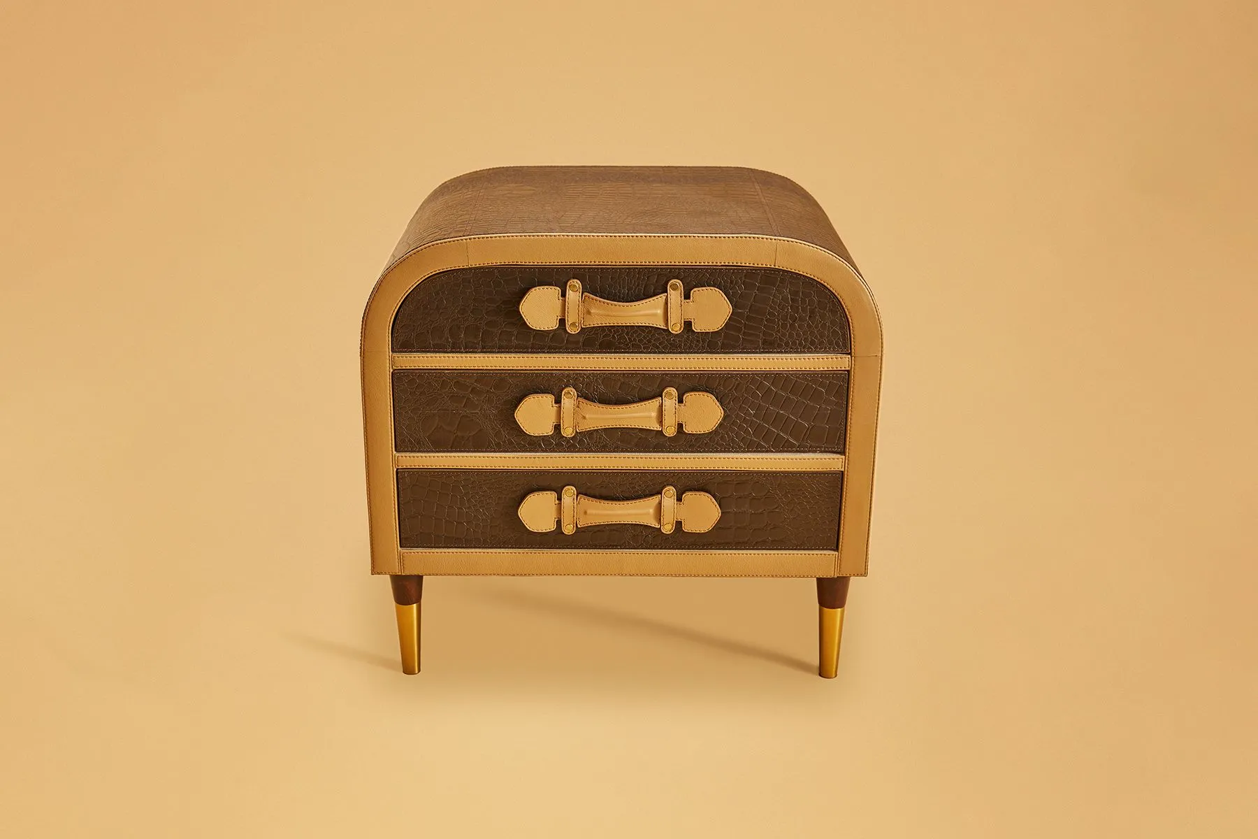 Midcentury Leather Nightstand| Three Sixty | The House Of Things