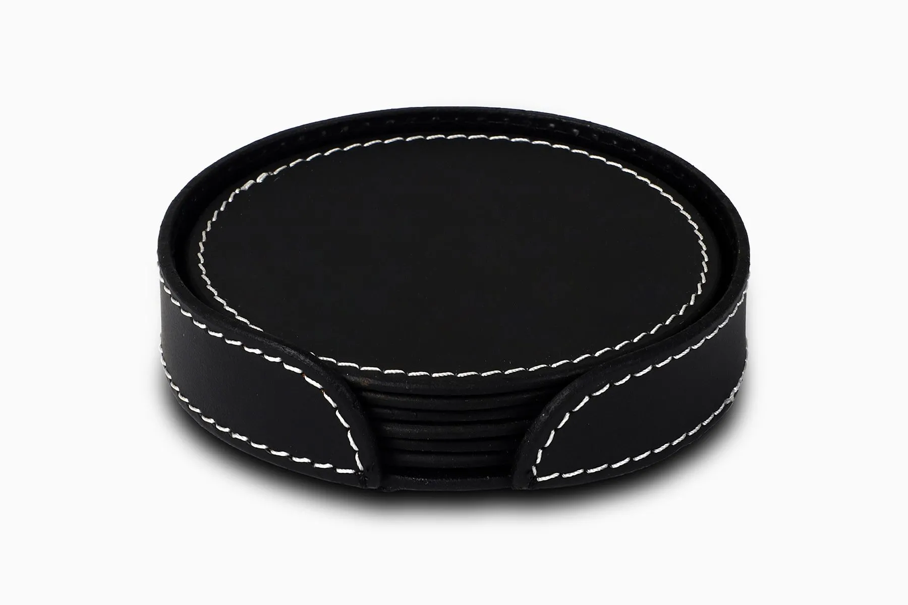 Modella Round Coasters - Set of 6 Black | Three Sixty | The House Of Things