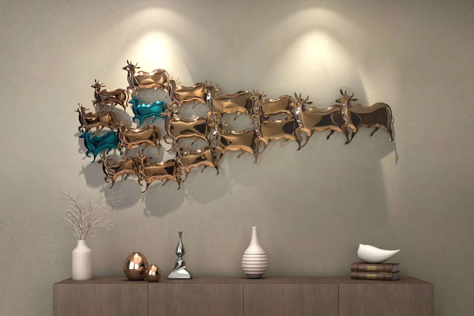 Nandi Bull Sculpture by White Domus Designs