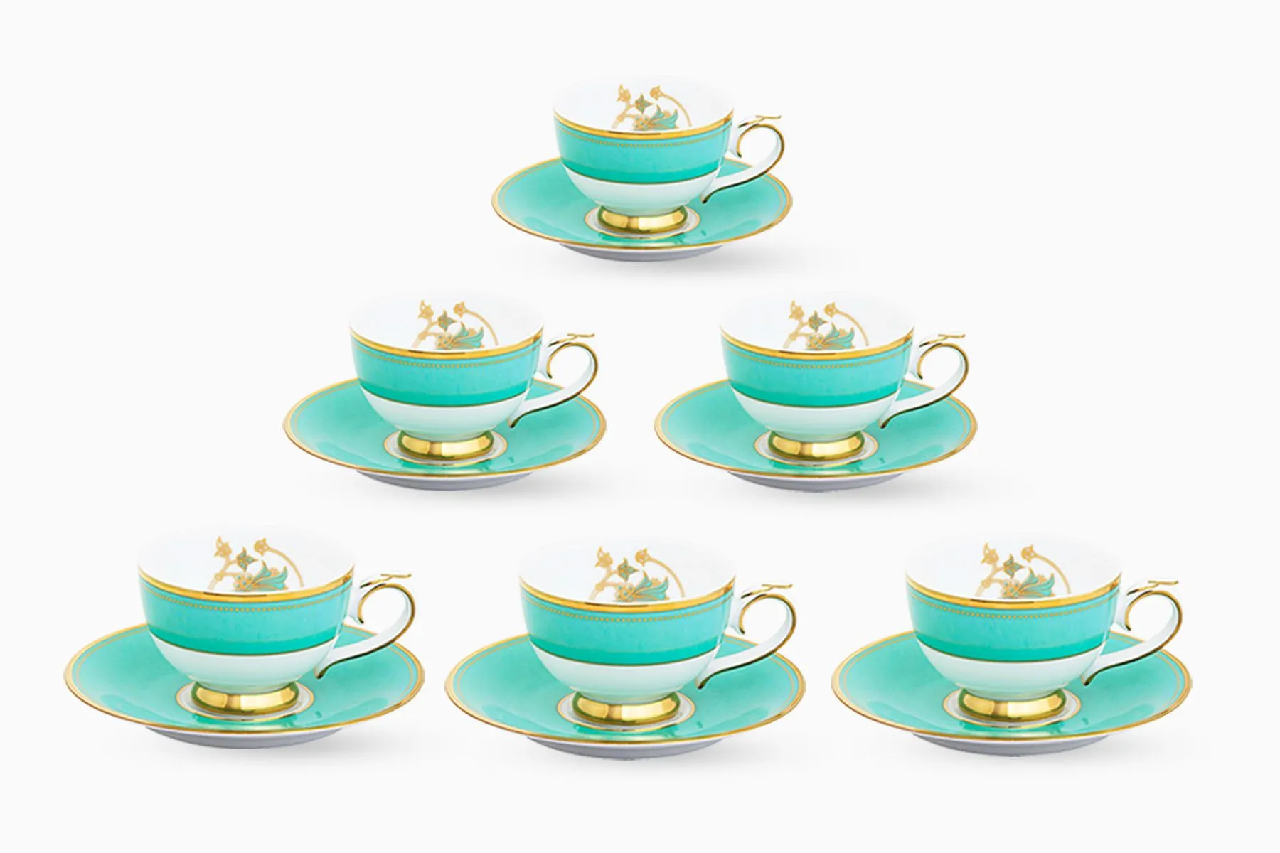 Spring in Udaipur Tea Cup and Suacer (set of 6) by Nishita | The House Of Things