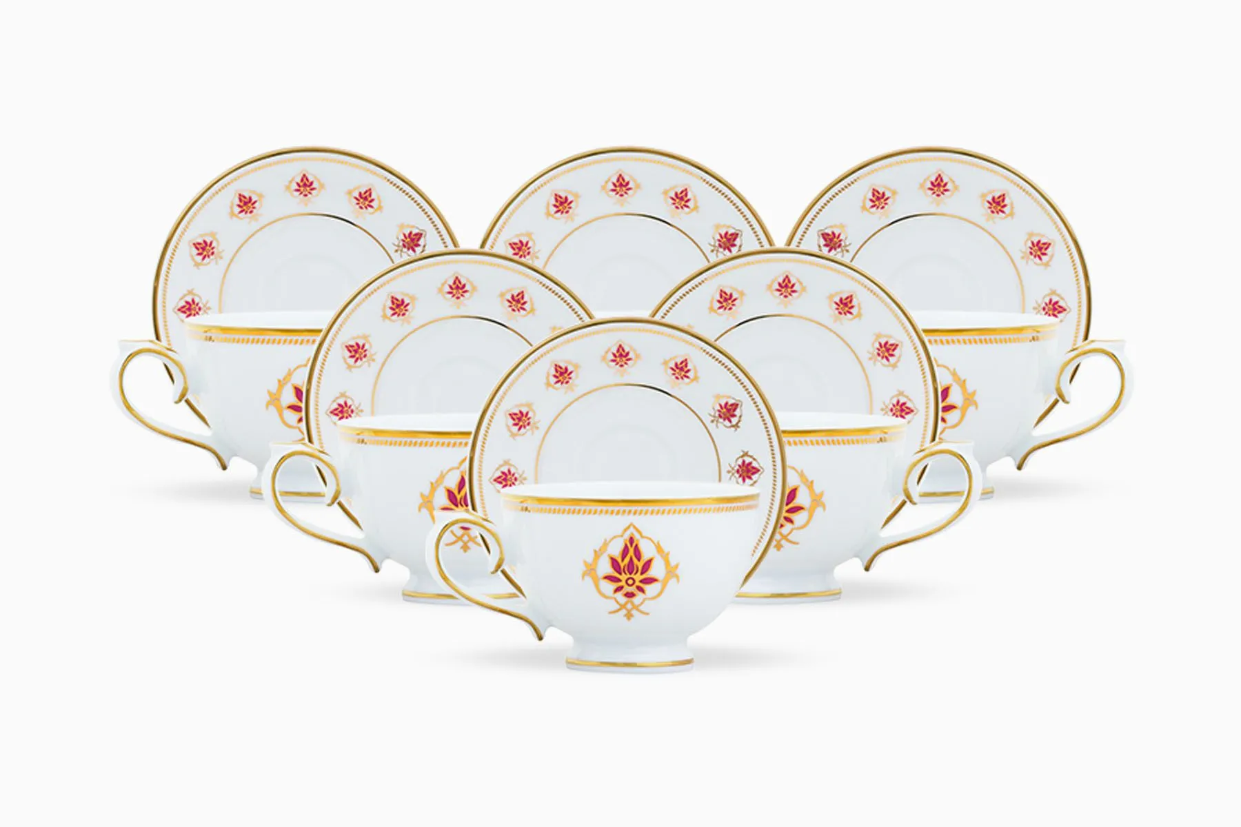 The Lotus At Fatehpur Tea Cup And Suacer (Set Of 6) | Nishita | The House Of Things