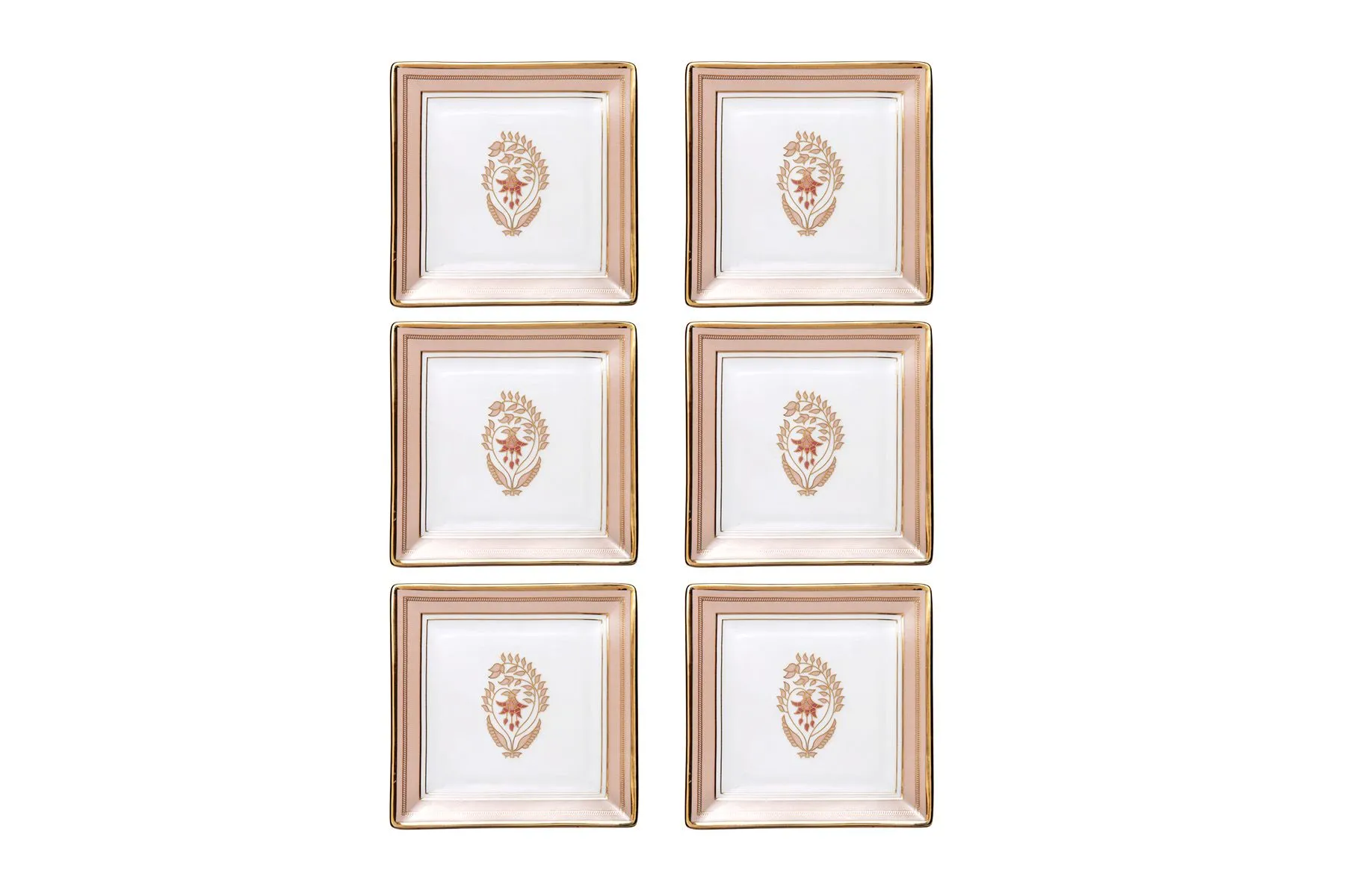 Blush of Fuchsia Appetizer Plates - Set of 6 |Nishita Fine Tableware| The House Of Things