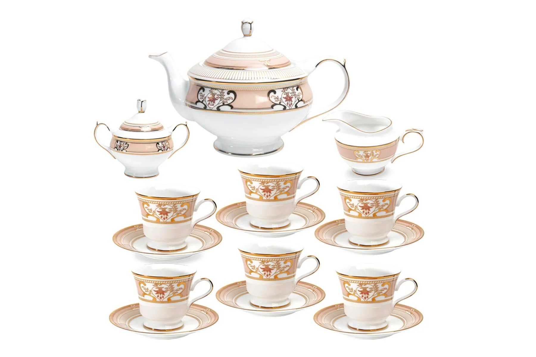 Blush of Fuchsia Tea Set - 15 Pieces |Nishita Fine Tableware| The House Of Things