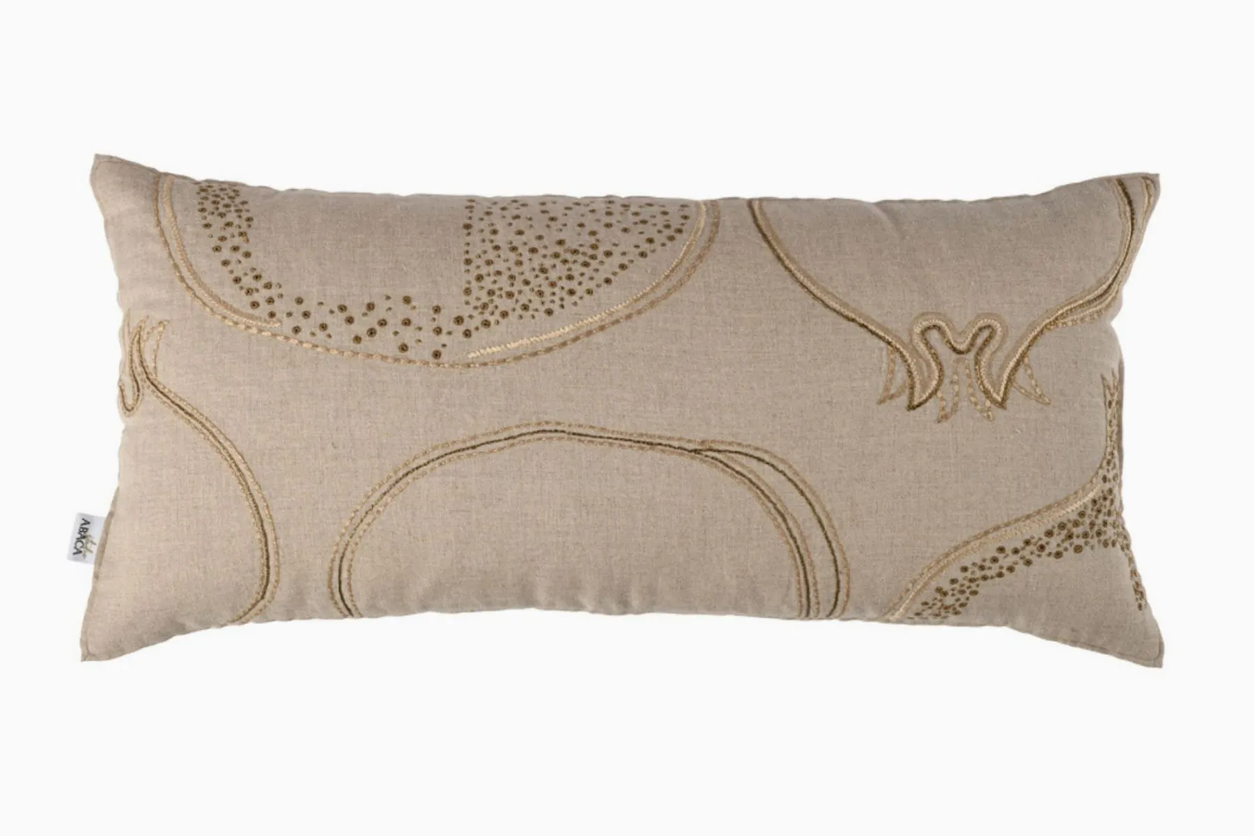 Pomo Natural Embroidered Lumbar Cover |Studio Abaca| The House Of Things