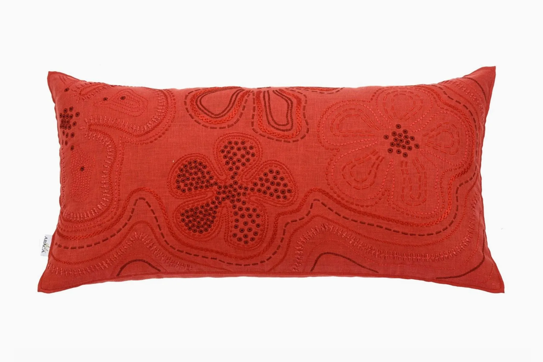 Pomo Rust Embroidered Lumbar Cover|Studio Abaca| The House Of Things