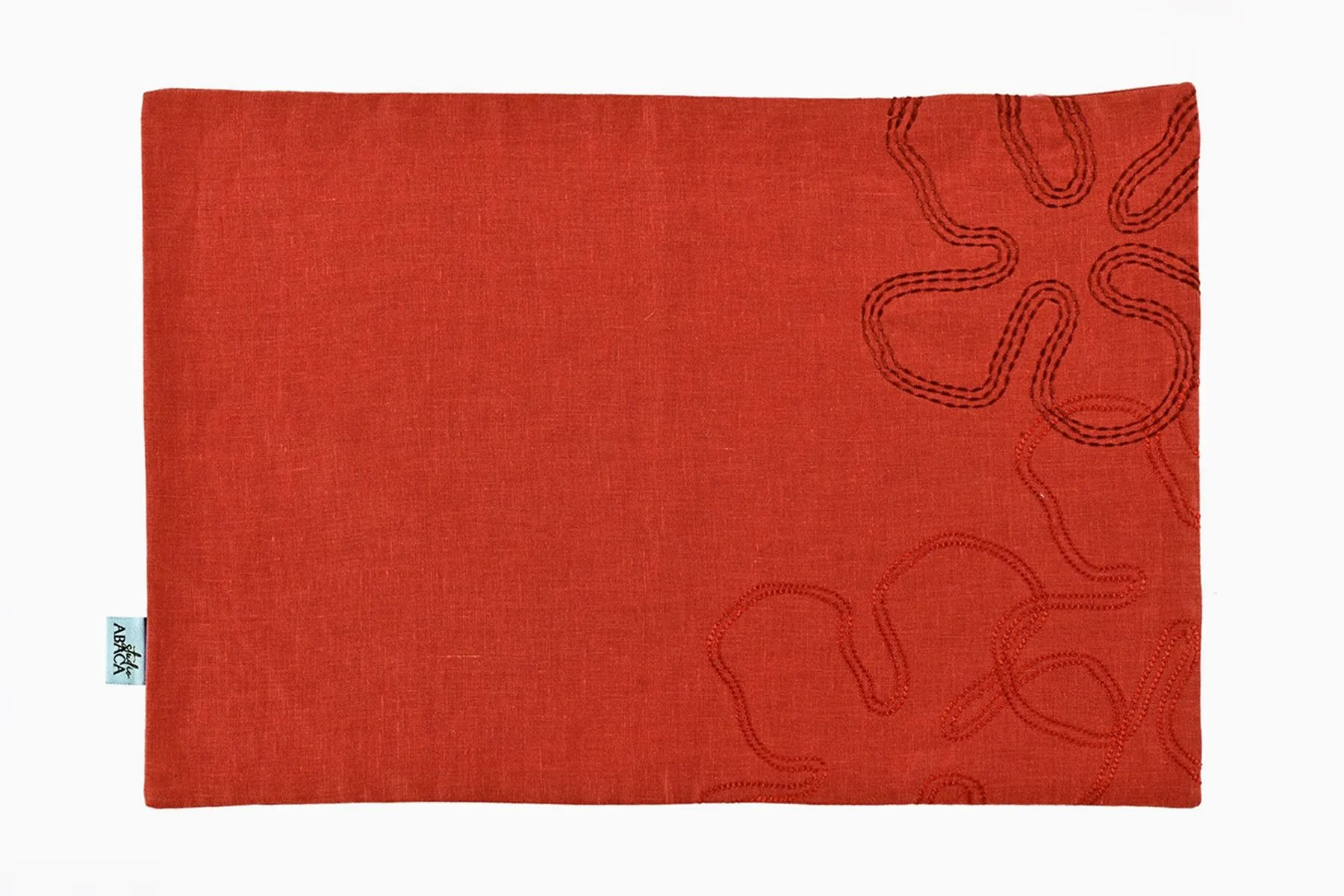 Pomo Rust Place Mats - Embroidered Linen Elegance - Set of 4|Studio Abaca| The House Of Things