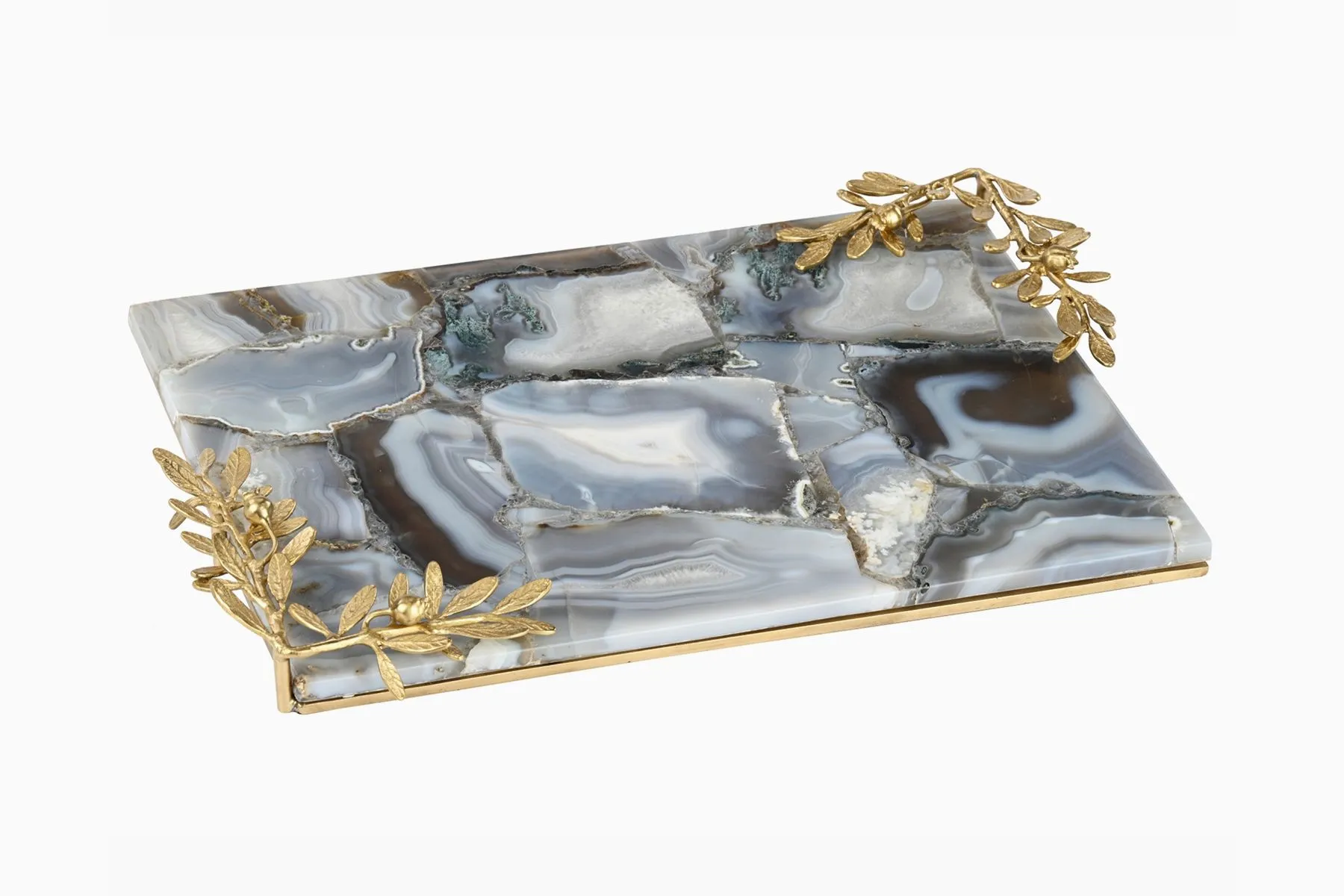 Grey Agate & Matt Brass Cheese Board| Studio Abaca | The House Of Things