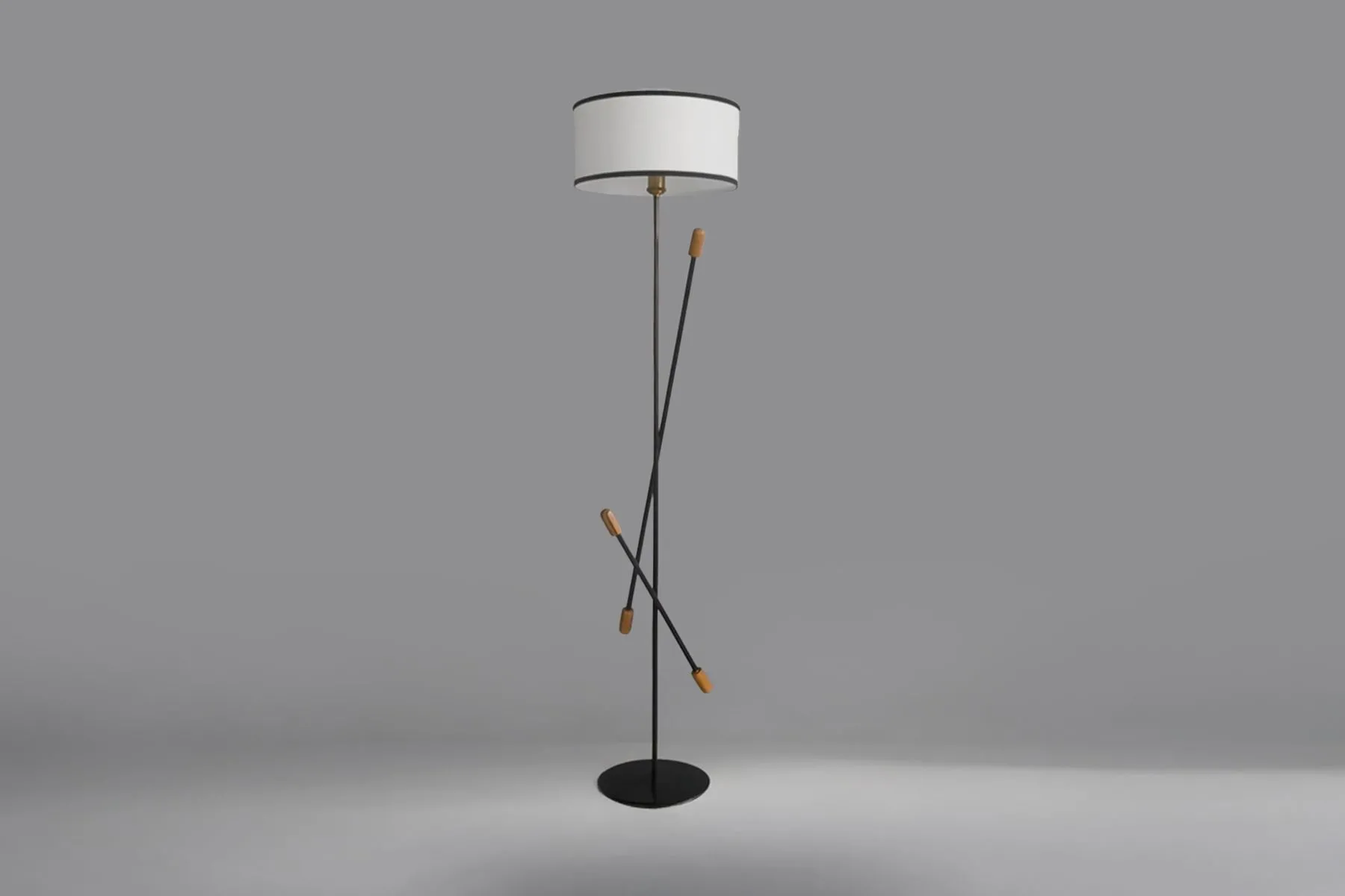 Teak Bud Floor Lamp|The Black Steel| The House Of Things