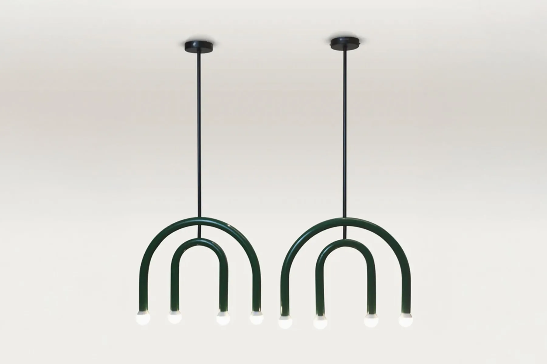 Dual Arc Pendant Light|The Black Steel| The House Of Things