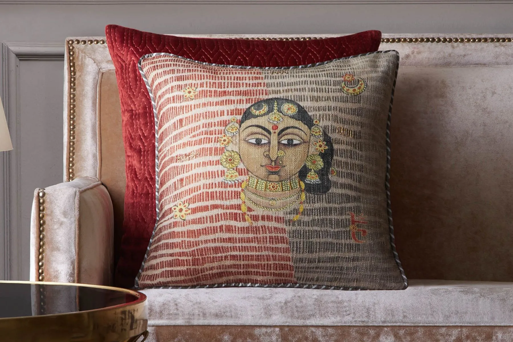Tanjore Mohini Cushion Cover|Kainaat| The House Of Things