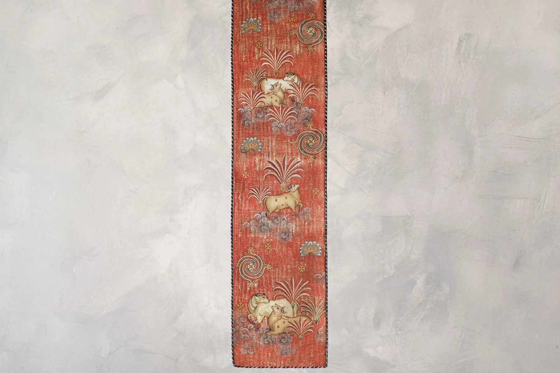 Tanjore Pichwai Rust Table Runner|Kainaat| The House Of Things