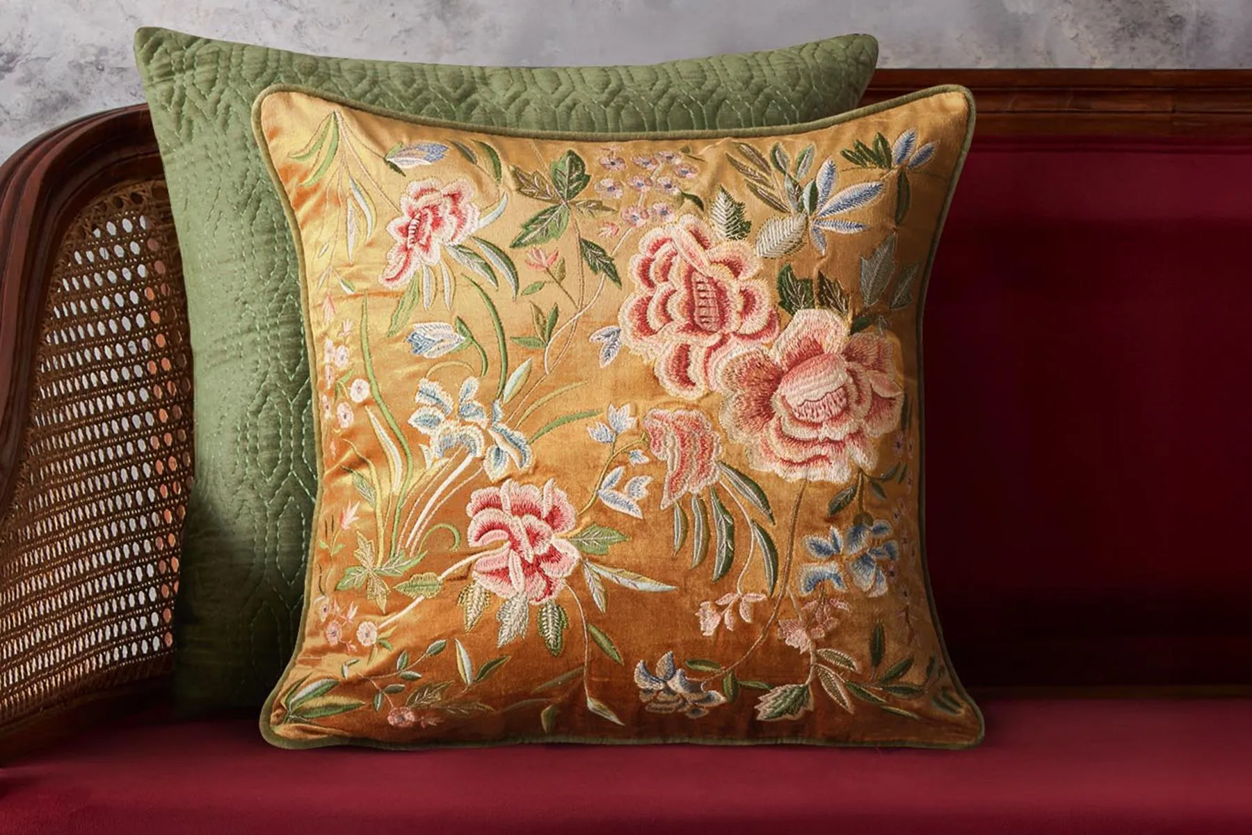 Eden Rose Embroidered Cushion Cover|Kainaat| The House Of Things