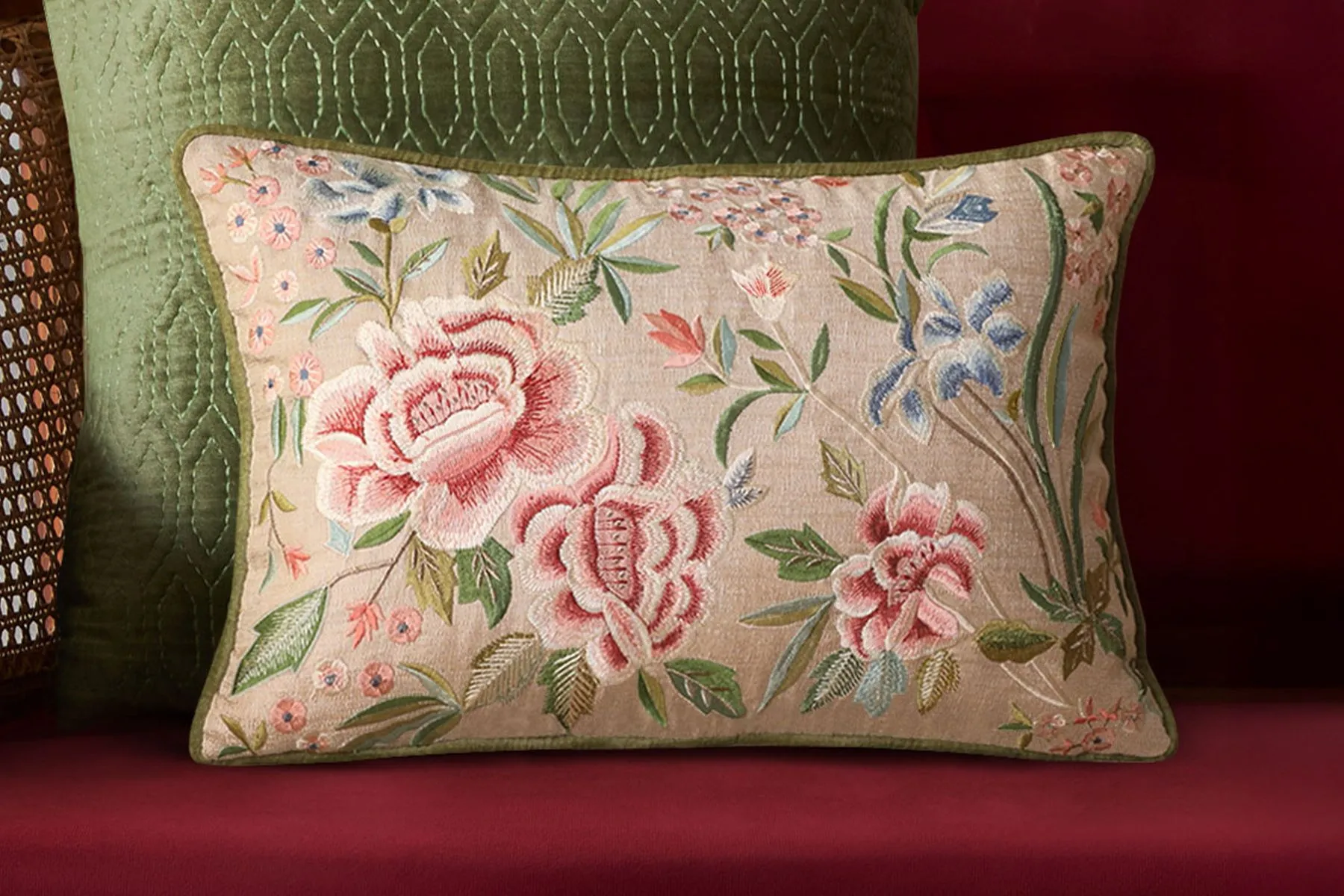 Eden Rose Embroidered Cushion Cover|Kainaat| The House Of Things