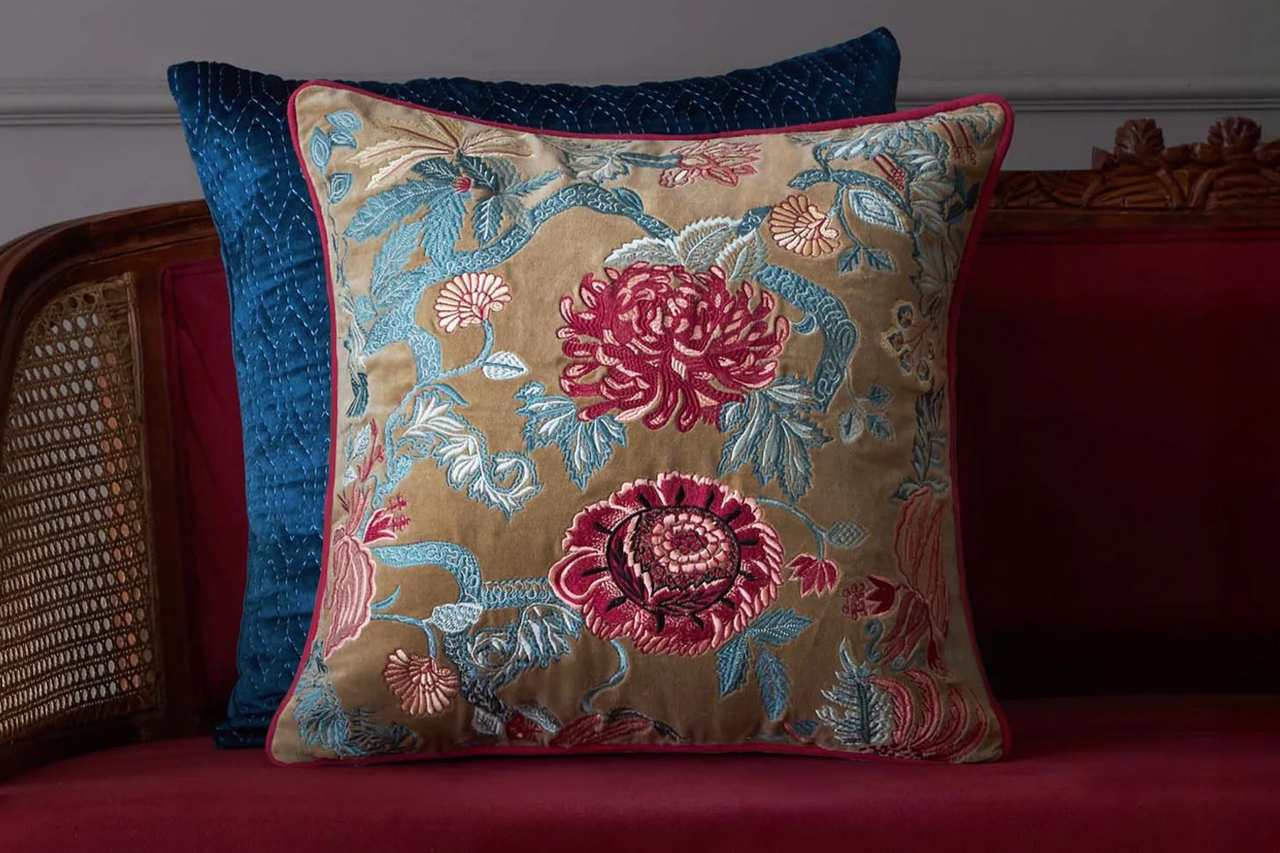 Eden Garden Embroidered Cushion Cover|Kainaat| The House Of Things