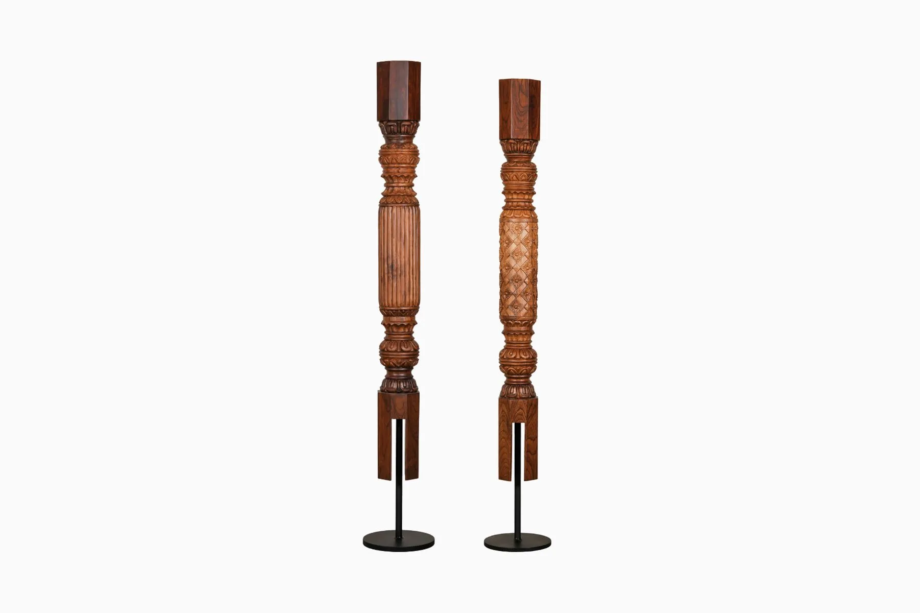 Carved Pillars - Set of 2 | The Lune Living | The House of Things