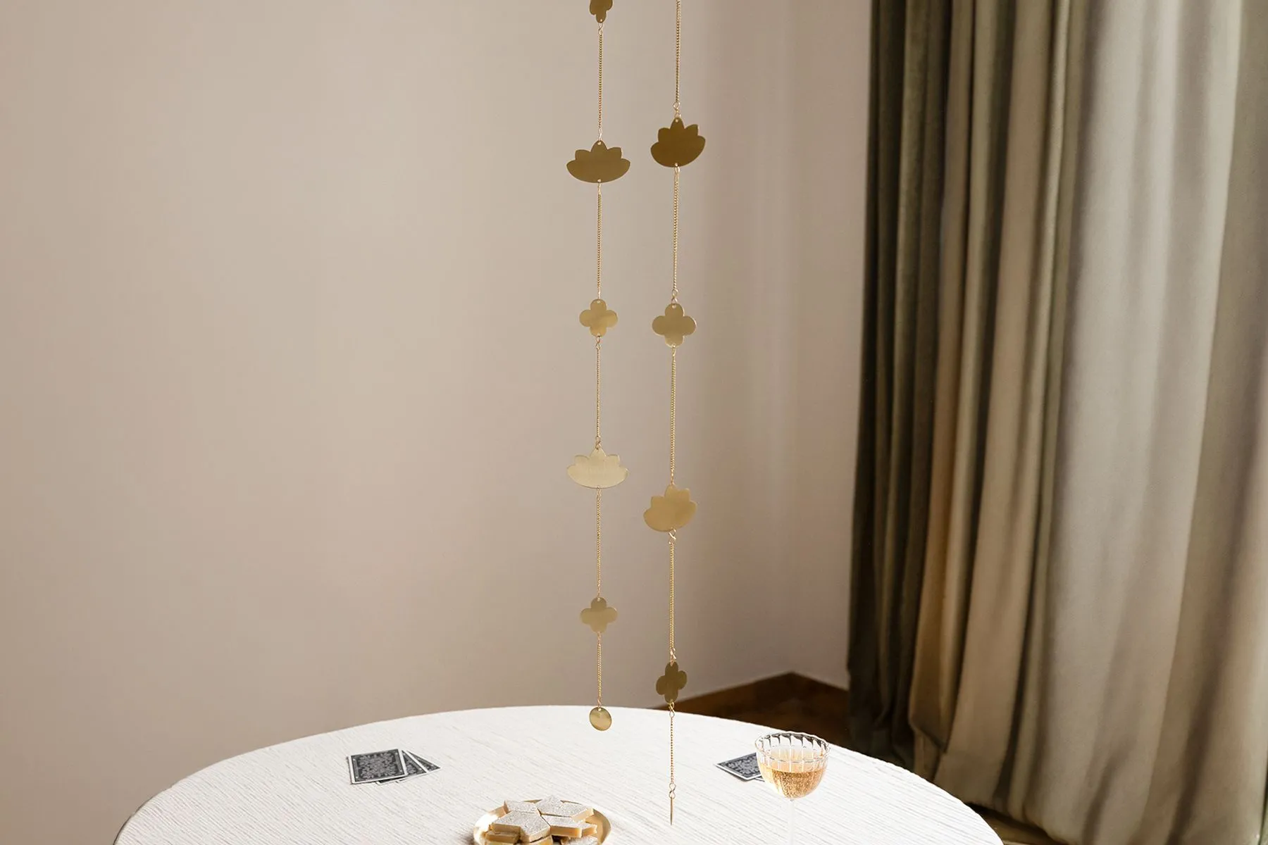Lotus Brass Hanging Ornaments Set | Fleck | The House of Things