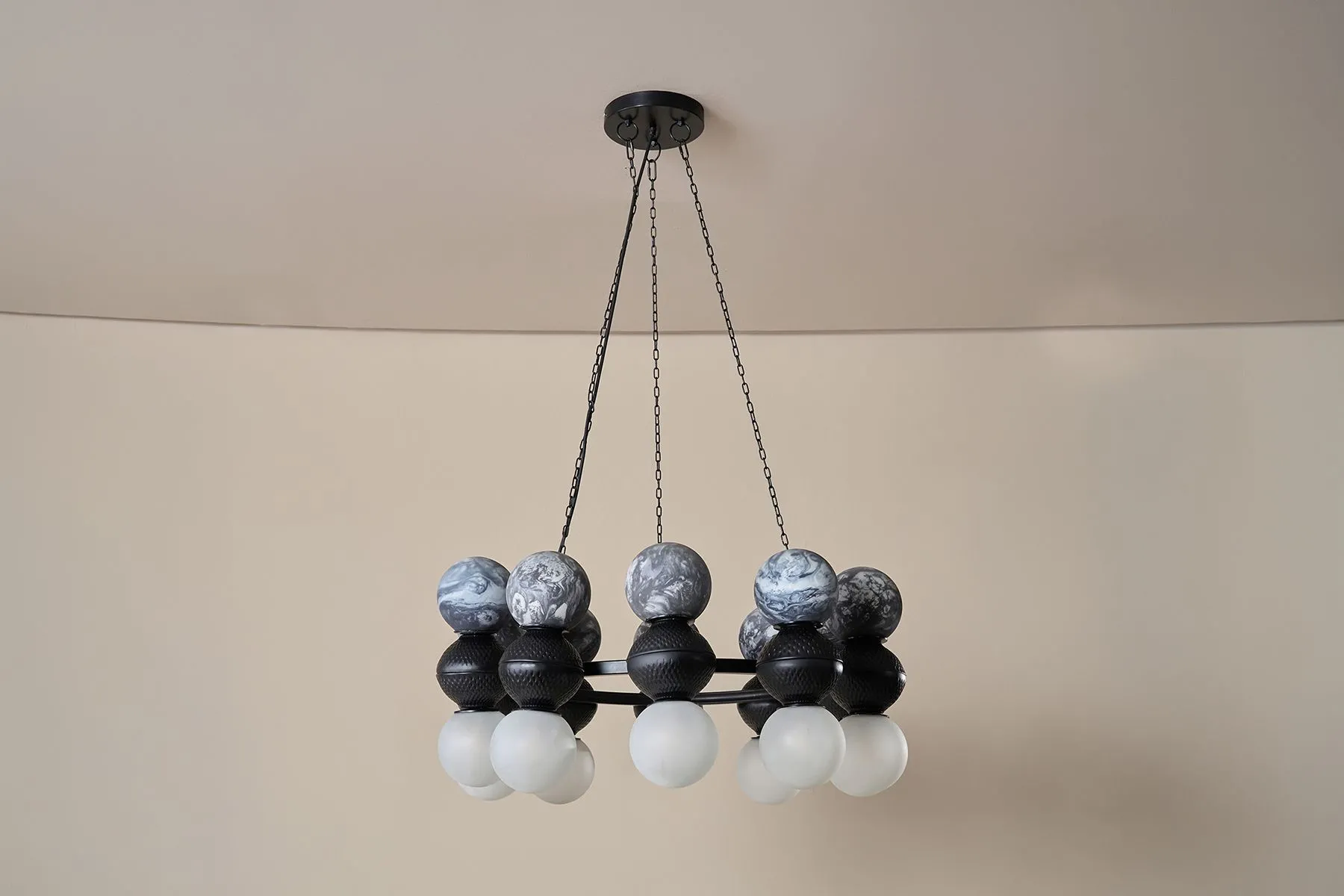 Lagori Black Marble Painting Chandelier | Yaahvi By Nikita Bansal | The House of Things