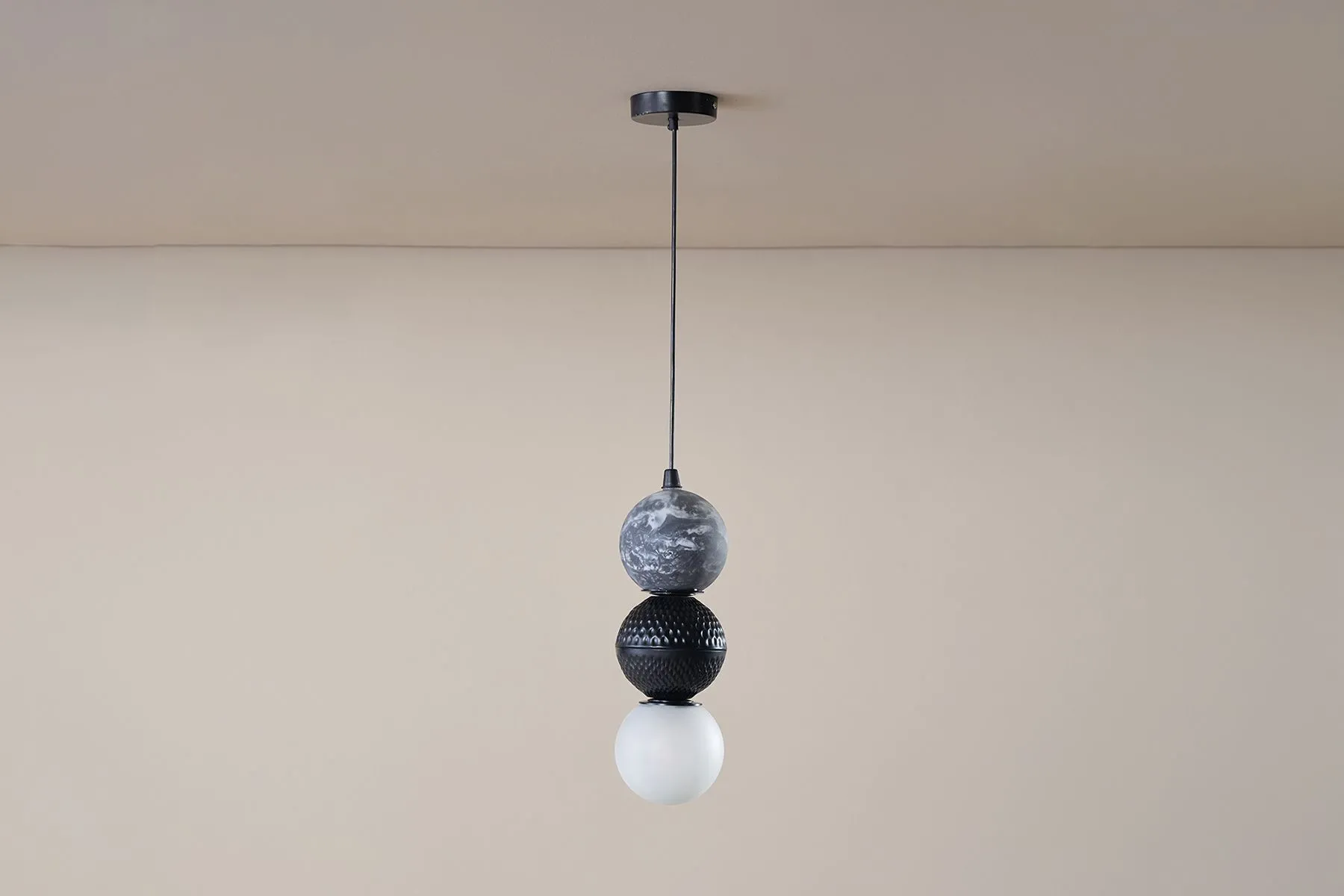 Lagori Black Marble Painting Hanging Lamp | Yaahvi By Nikita Bansal | The House of Things