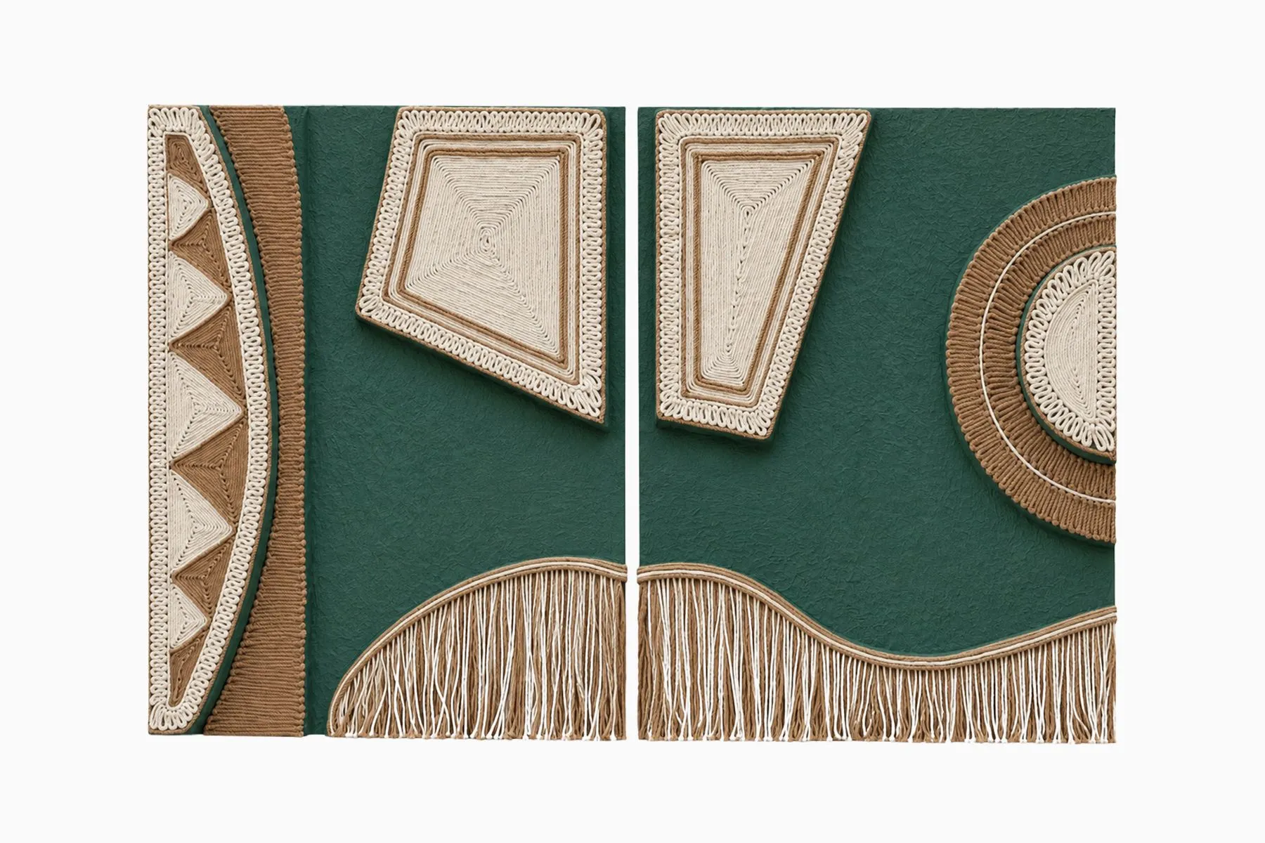 Fringed Symmetry Artwork - Set of 2| Qibo Art Gallery | The House Of Things