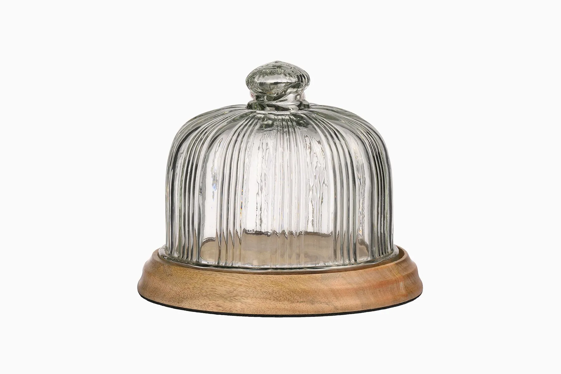 Striped Dome Wood & Glass Cake Plate | Abaca | The House of Things