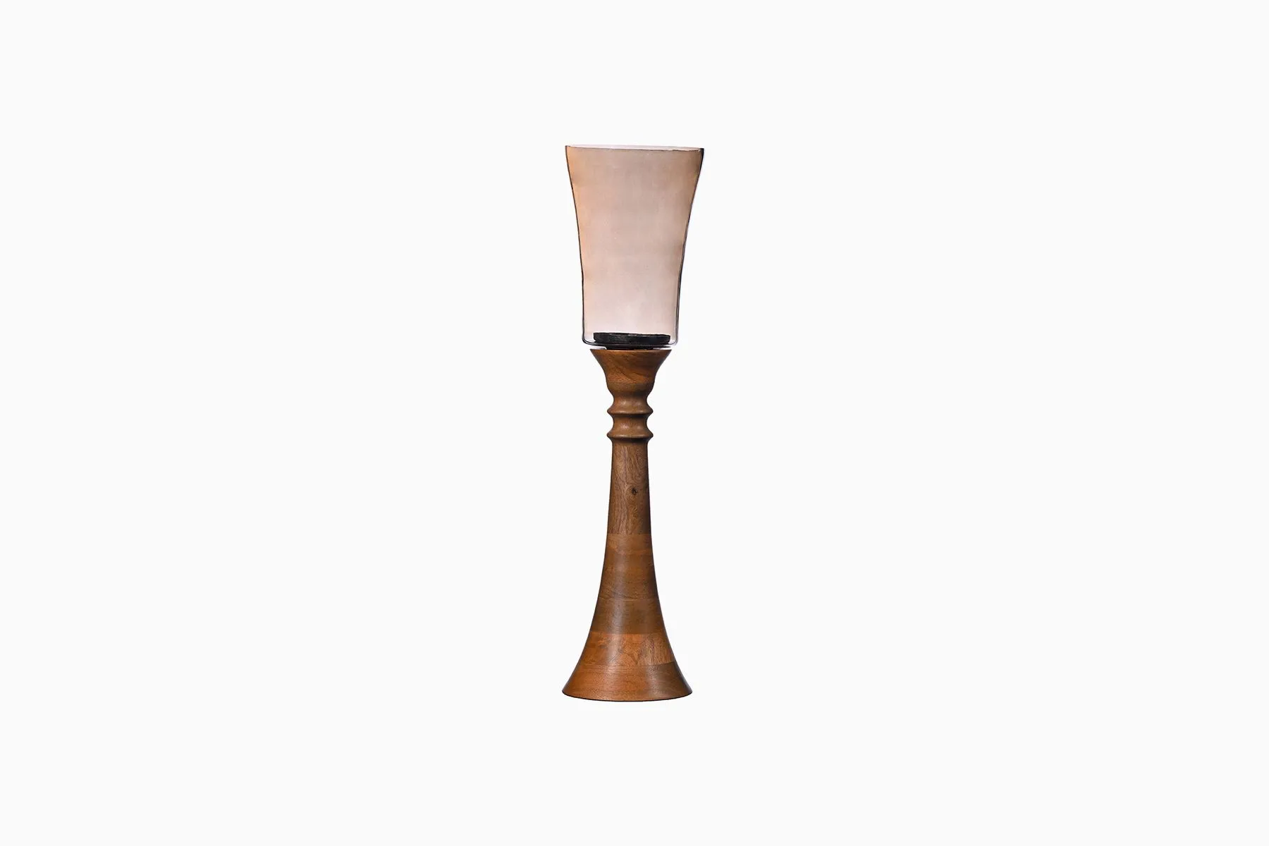 Lustre Wood & Glass Candle Stand | Abaca | The House of Things