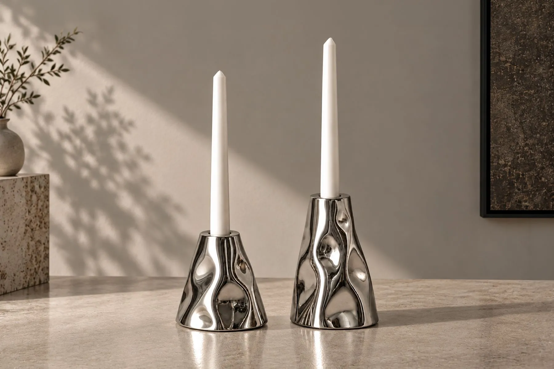 Glacier Candle Holders - Set of 2 | Nitush Aroosh | The House of Things