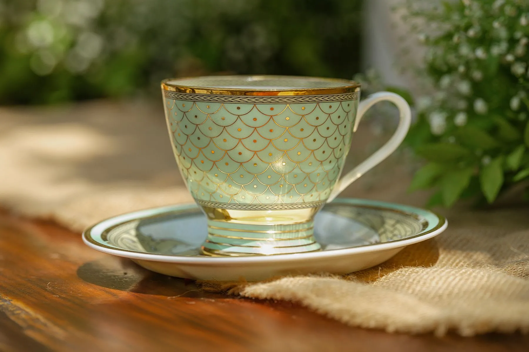 Airavata Tea Cup & Saucer - Set of 2 | Kaunteya | The House of Things