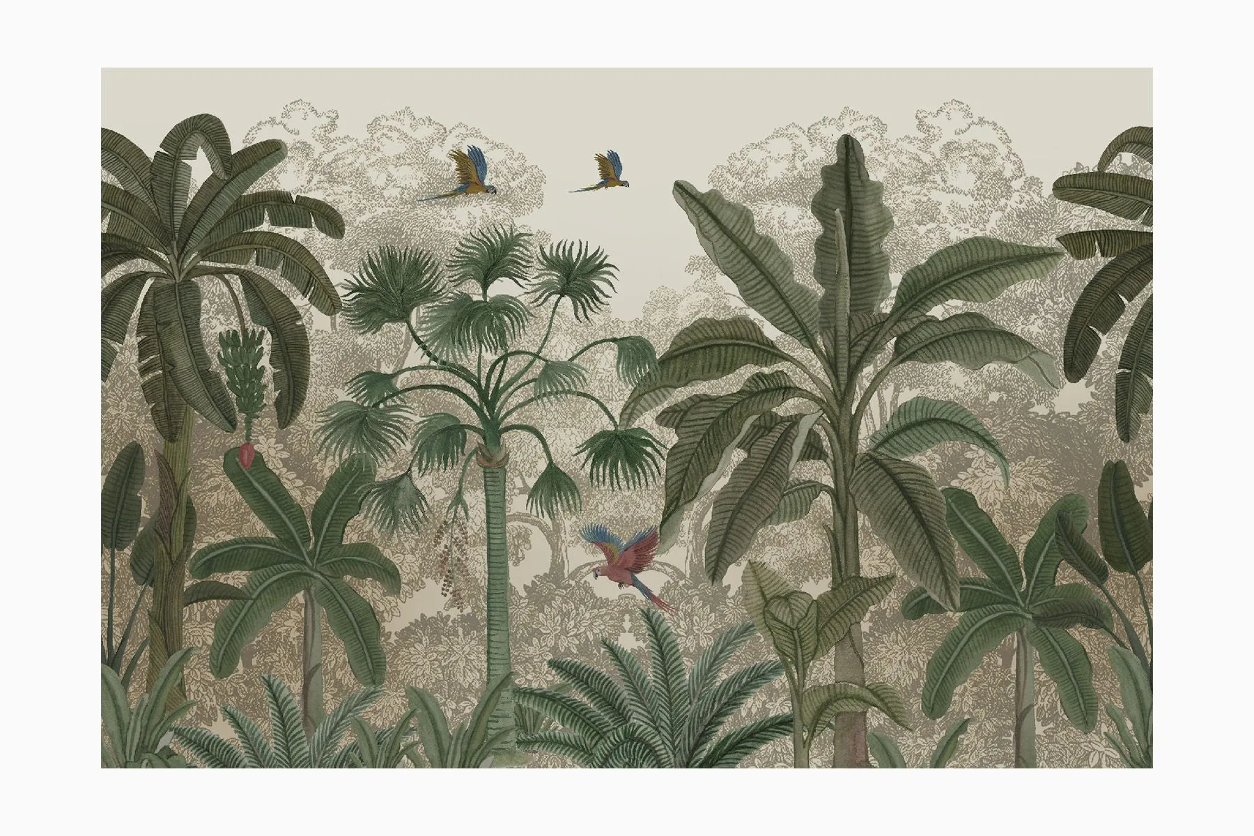 The Tropical Landscape Hand Printed Wallpaper| Oldhand Designs | THe House Of Things
