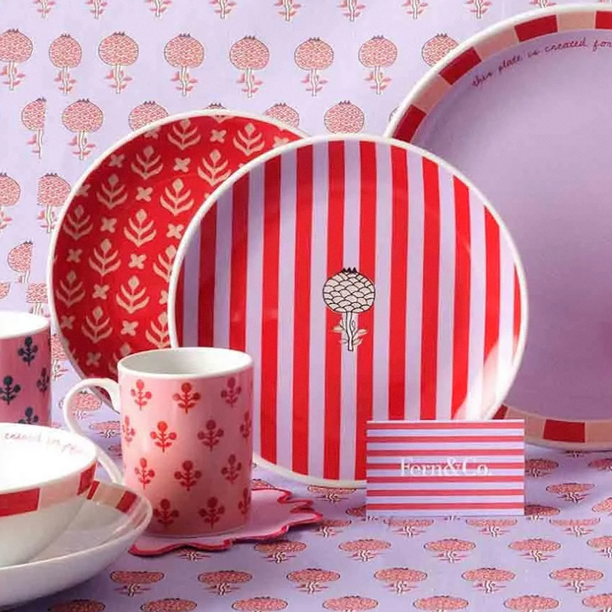 Joy Collection Feast Stripes Dessert Plate - Set of 4 - Fern & Co.